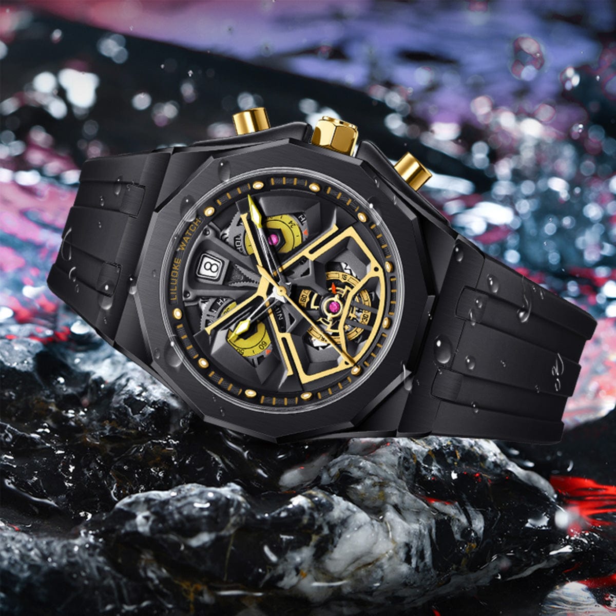 Die Voyager Elite – Schwarzgold (42 mm)